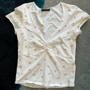brandy melville floral gina cropped tee